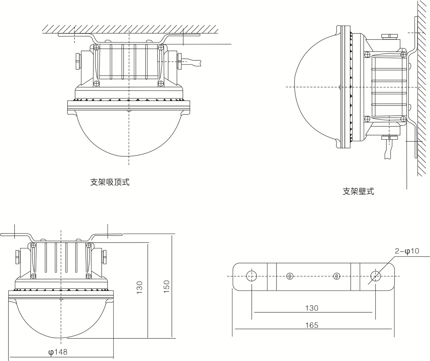 led防爆吸顶灯20w固态免维护隧道灯bfc818315w10w220/24/36/12v