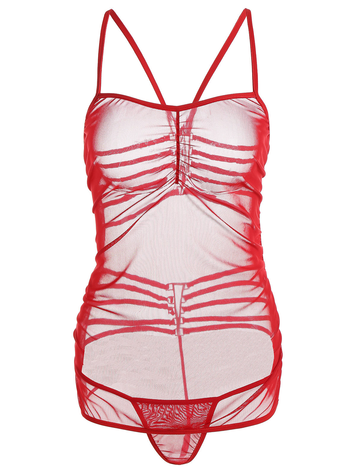 高品质吊带网纱爆款穿带扣 欧美性感透视情趣内衣连体衣套装