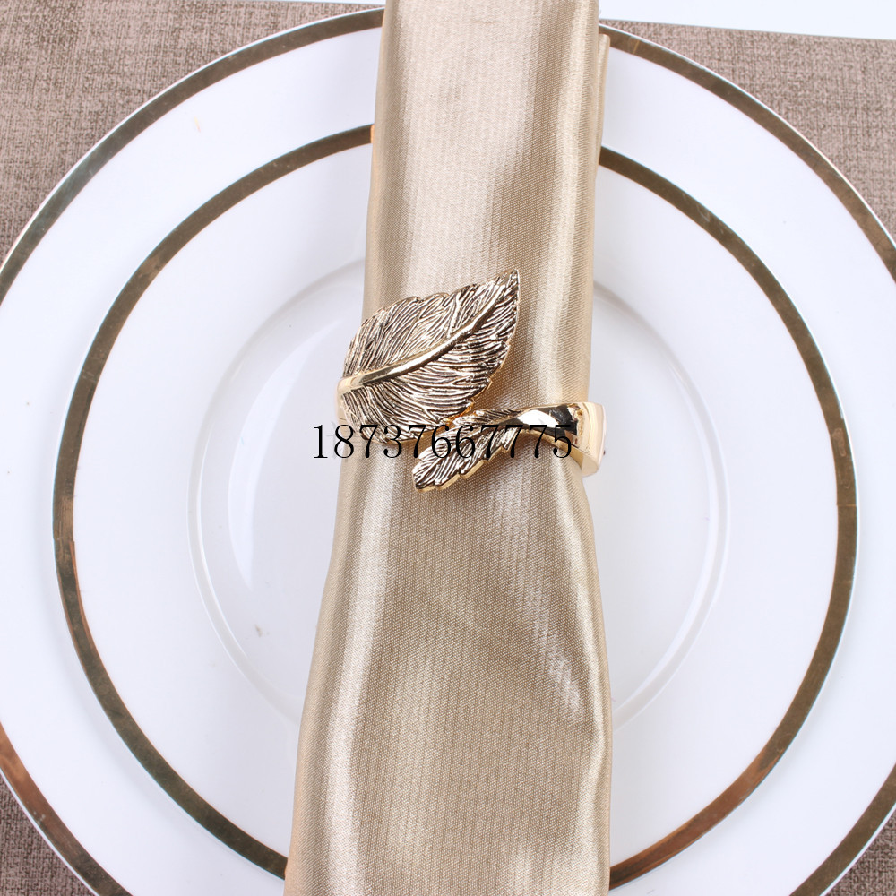高档轻奢样板房餐巾扣 羽毛口布圈 餐巾扣 餐巾圈