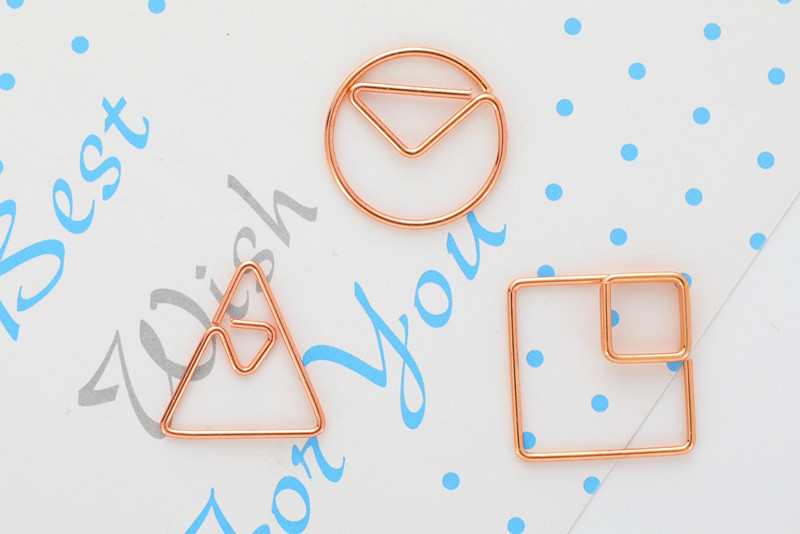 gz韩国创意文具 可爱卡通书签炫彩金属几何图形造型书签nj-009-84