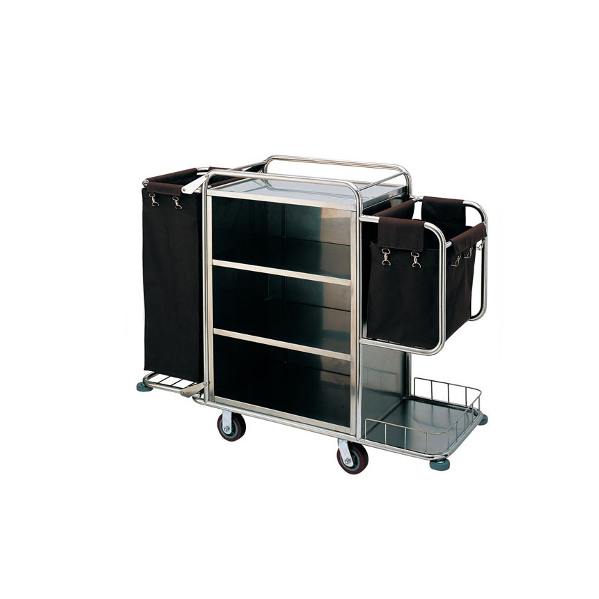 铁烤漆双边客房服务车 酒店工作车 宾馆布草客房收集车加工定做