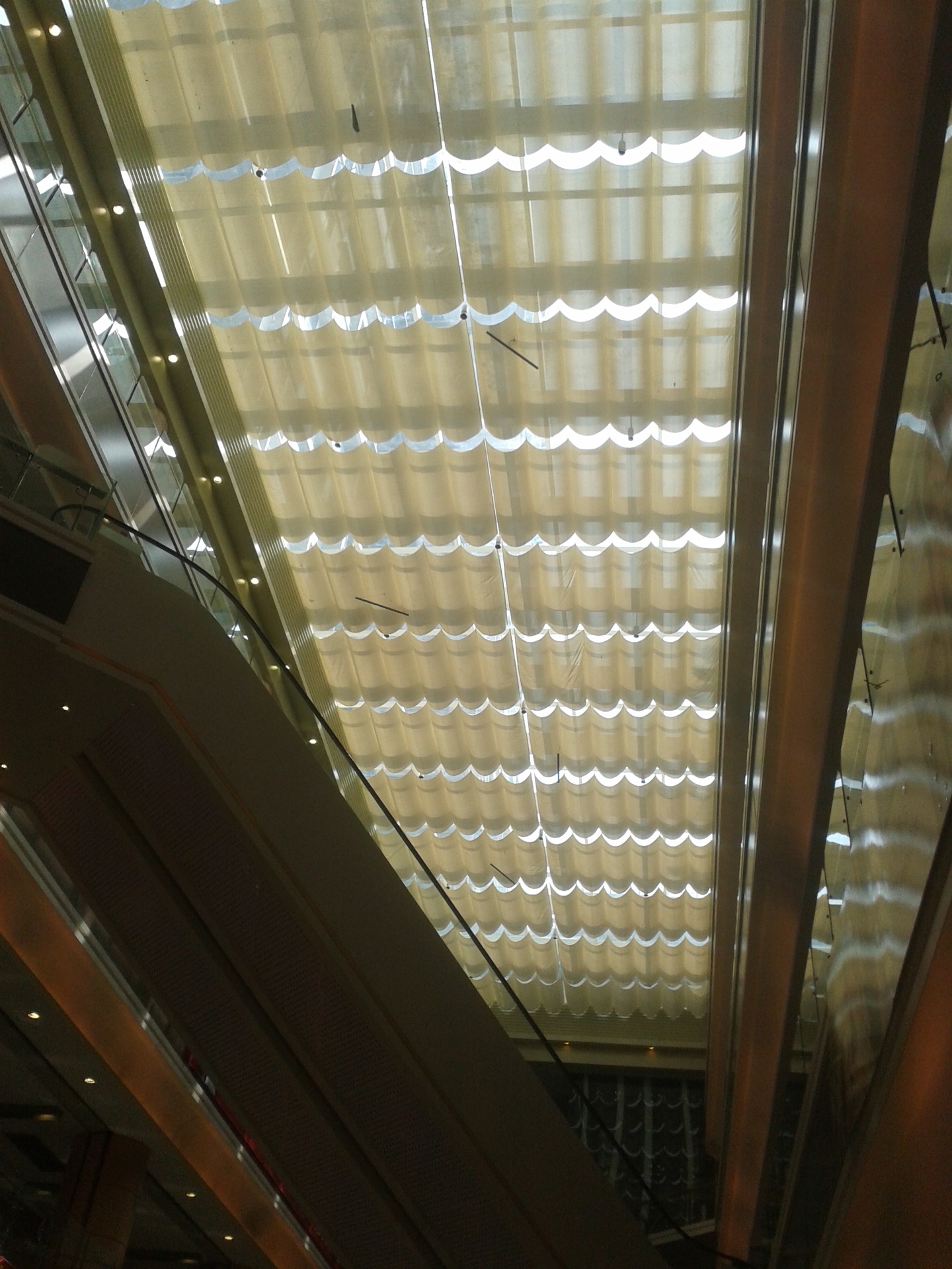 大型玻璃采光顶折叠式遮阳天棚帘 商场电动遮阳天幕 fcs天棚帘