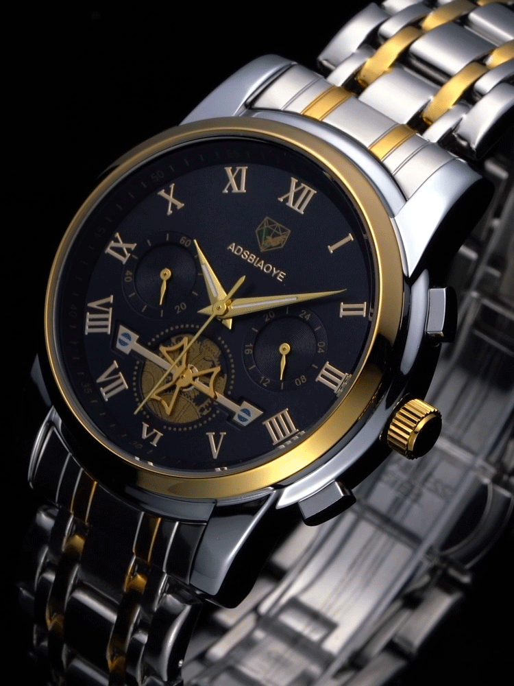 2019新款艾达时商务手表男爆款陀飞轮石英表多功能非机械防水腕表