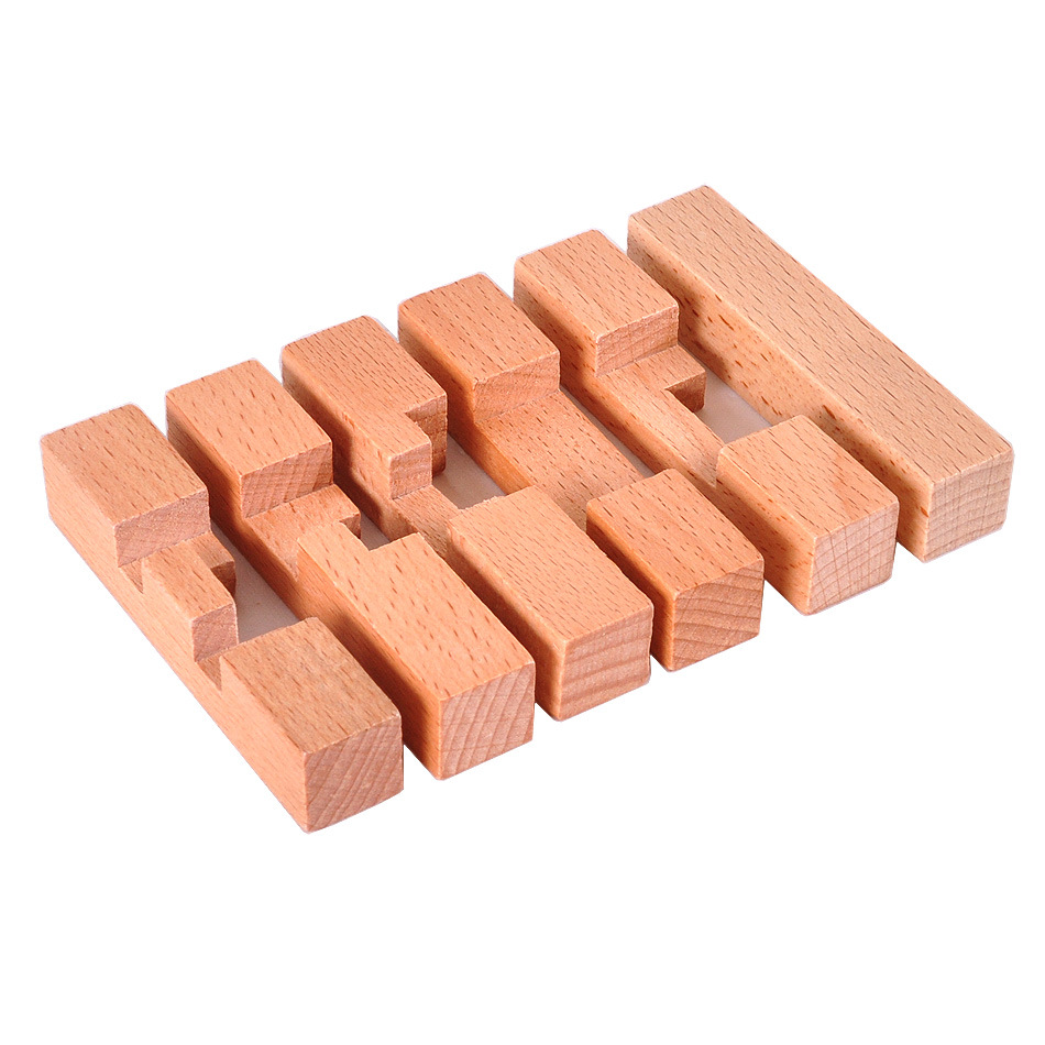 木制益智玩具古典智力玩具孔明锁鲁班锁鲁班球一代a款六通榉木