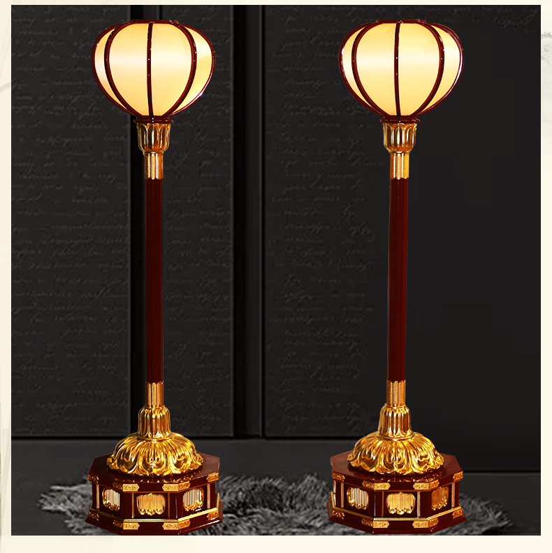 佛堂宫灯落地式雪洞佛台佛灯插电式落地供灯一对佛具工艺品