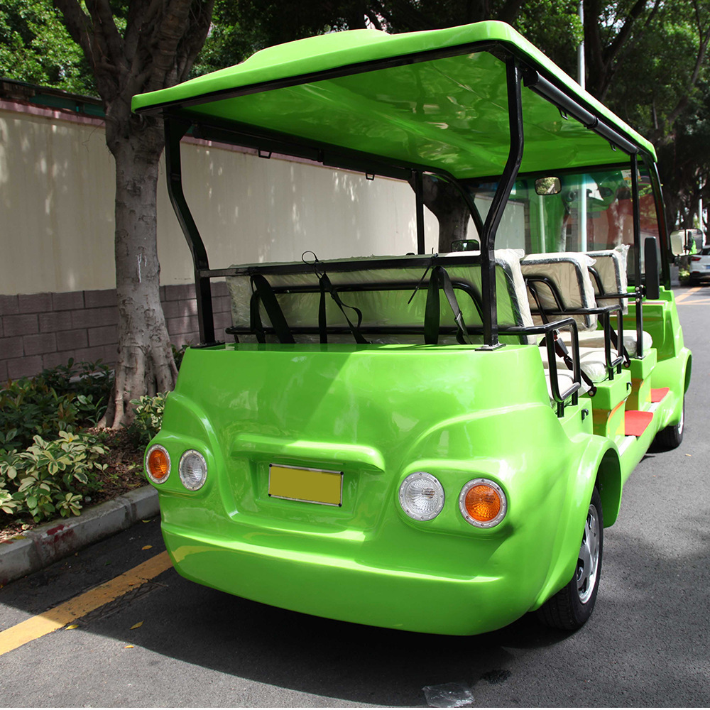 新款8座绿色电动观光车高尔夫球车景区观光车