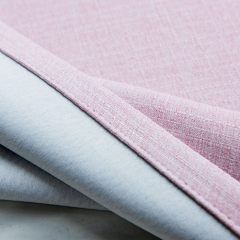 素色格纹仿棉麻高遮光窗帘布纯色现代简约卧室客厅定制成品