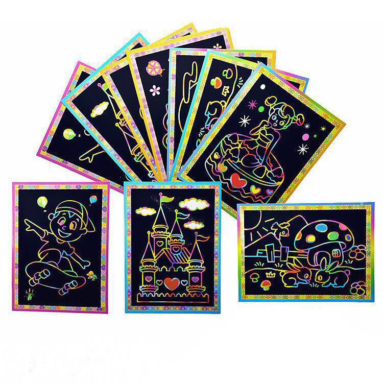 韩版卡通益智填色刮刮画 时尚新款儿童手工炫彩美术刮画纸刮刮画