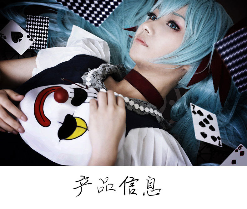 初音小丑半脸面具 手绘初音未来miku小丑宴会舞会把戏cos面具装饰