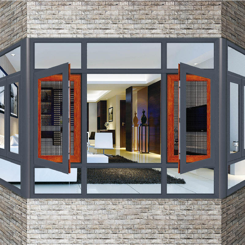 厂家直供 幕墙窗断桥铝合金门窗 断桥铝平开窗 封阳台平开窗