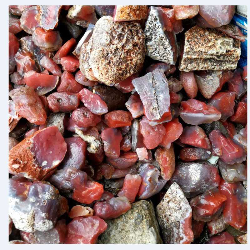 公斤价南红玛瑙原石批发 非洲红原矿原料20~60毫米