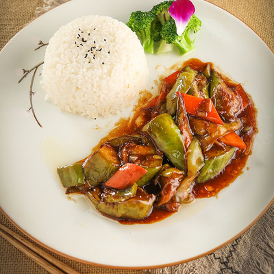 冷冻简餐盖浇饭料理包招牌茄子230g袋装方便速食快餐盖饭批发