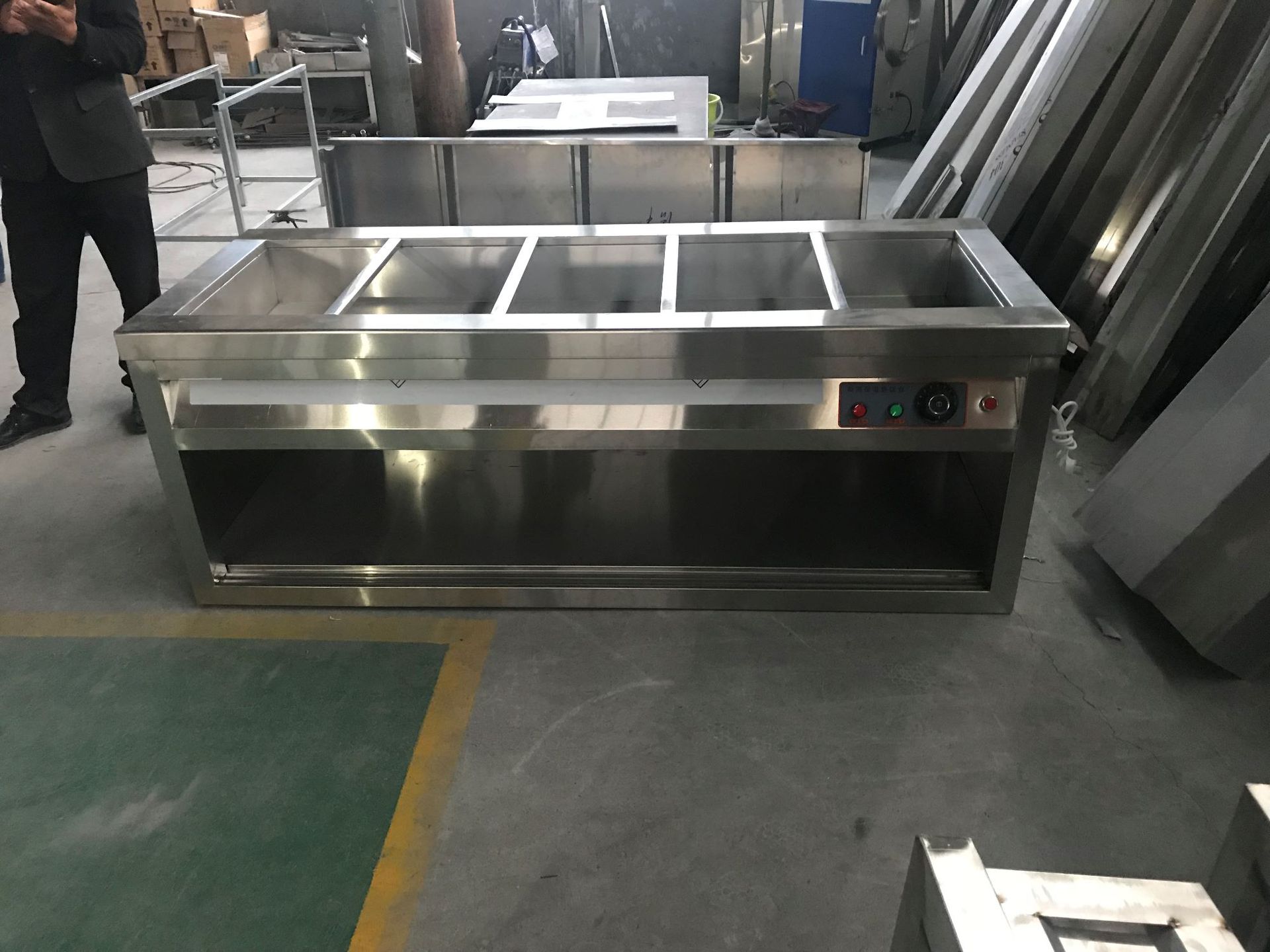 快餐保温台不锈钢售餐台现货自助餐厅食堂四格商用售饭台保温台