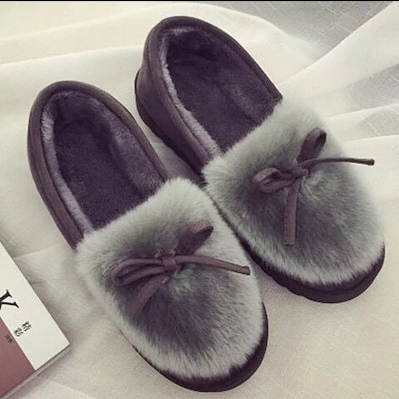 棉拖鞋女包跟冬季居家防滑加厚保暖软底月子鞋室内地板毛毛豆豆鞋