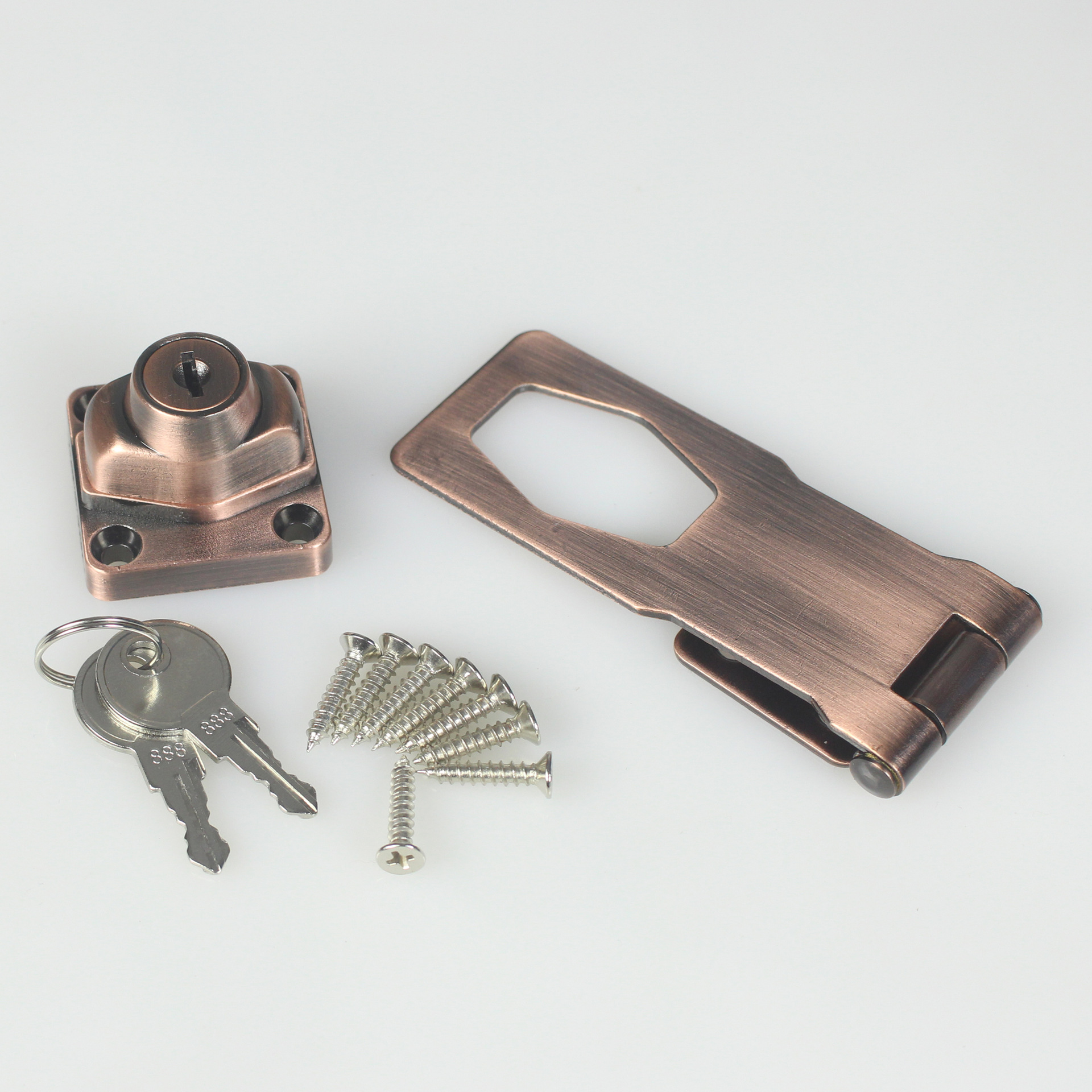 带搭扣锁柜门锁 挂锁 门锁扣搭扣 明装安全扣 抽屉柜子锁