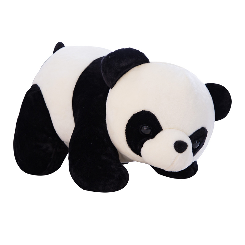 Cute Lying Model Panda Doll National Treasure Zoo Plush Toy Doll Stall Simulation Plush Toys Logo