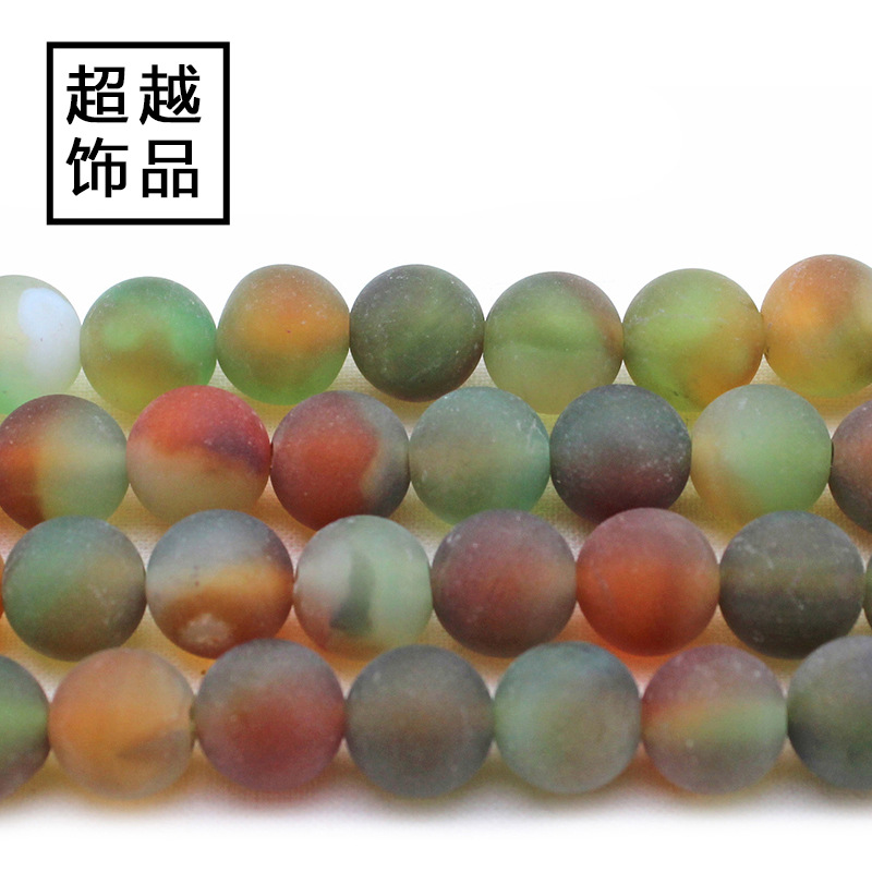 石磨砂孔雀玛瑙红橙绿色diy手项链手工制作饰品配件散圆珠子-阿里巴巴
