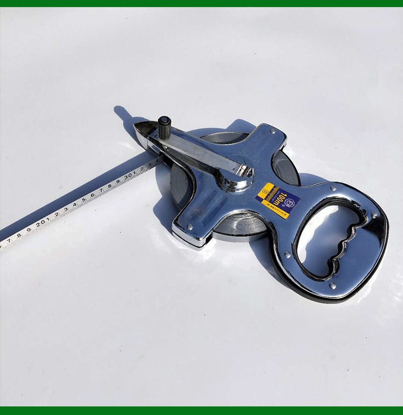 工程测量手提式钢架尺电镀铁皮仿不锈钢架子尺50米插地尺钢卷尺