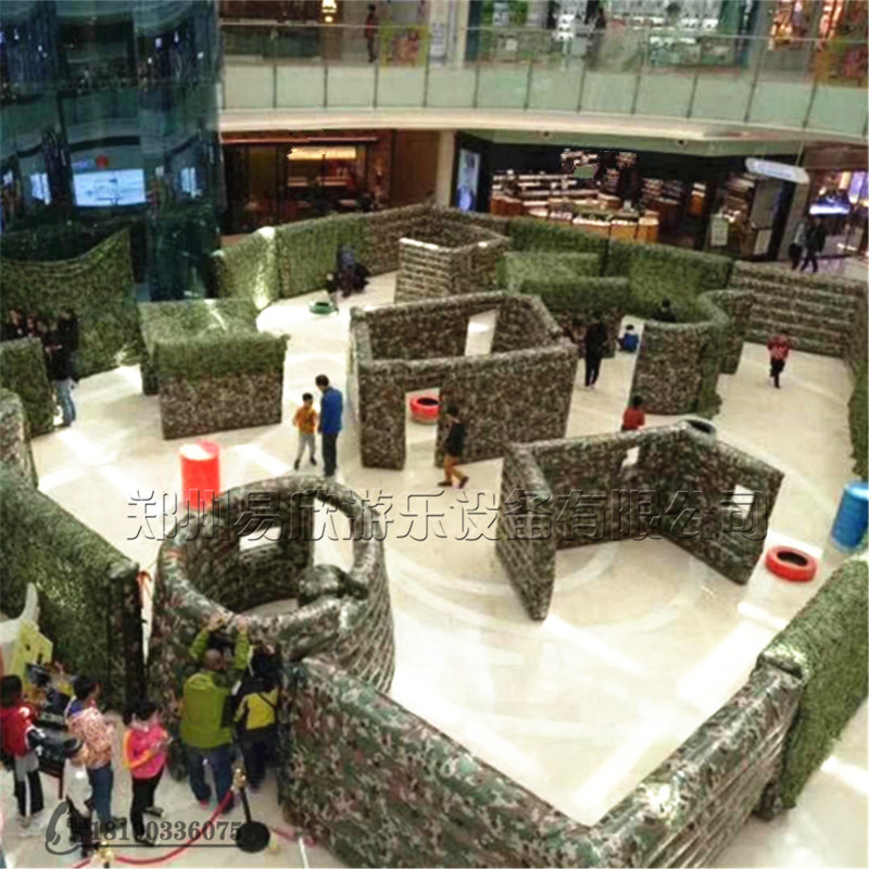 充气迷彩掩体真人cs娱乐设施穿越障碍油桶堆积块l墙梯形圆锥体