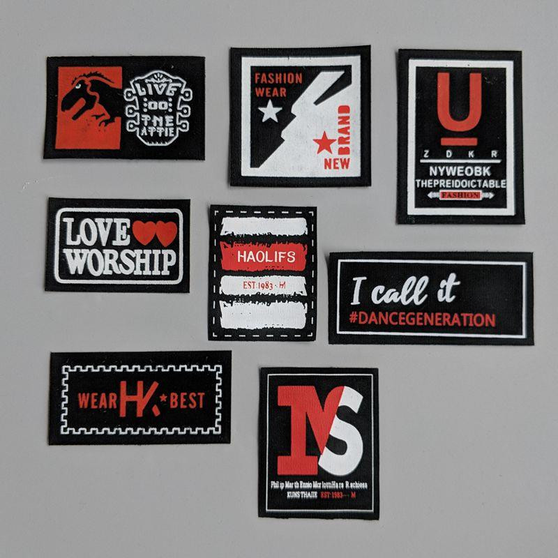 新款时尚厂家直营印标胶印带背胶布标 服装辅料 补丁贴 布贴标