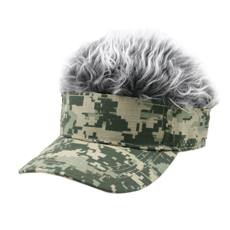 Cross-Border Camouflage Baseball Cap Personality Trend Creative Performance Wig Baseball Cap Women's Sunshade Hip Hop Hat Men
