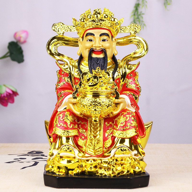 Resin Buddha Statue Factory Wholesale Jinshan Yinshan God of Wealth Resin Statue of God of Wealth Worship Shop Family God of Wealth Ornaments