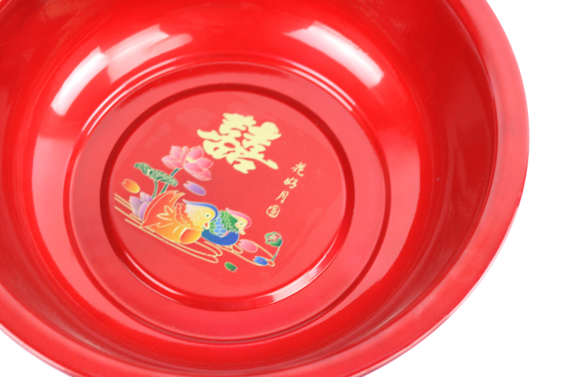36红色双喜盆 搪瓷盆家用盆 喜庆用品10元店货源地摊热卖礼品赠品