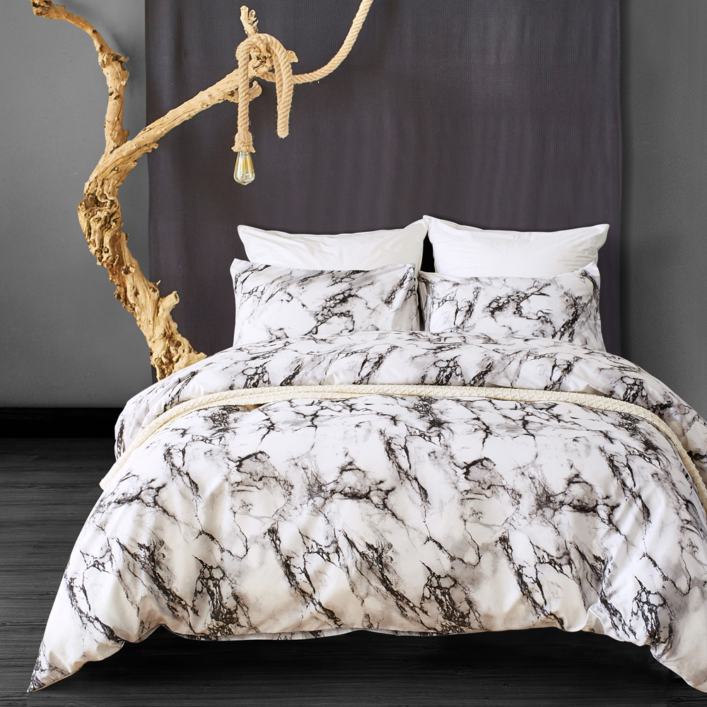 Foreign Trade Home Textile Set Cross-Border Exclusive Bedding Brushed Printed Quilt Cover Set Duvet Cover