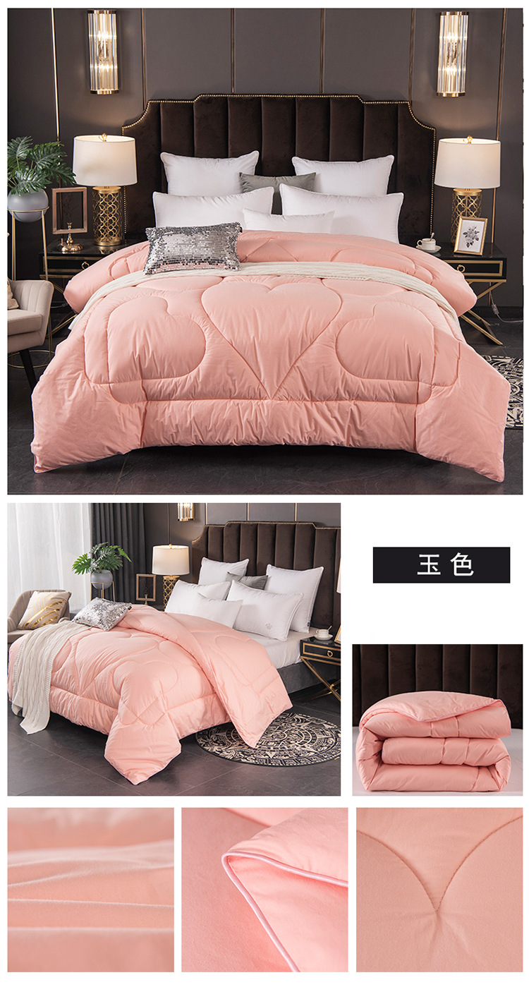 厂家直销 全棉保暖羽丝棉冬被欧式简约纯色宿舍春秋被芯批发定做