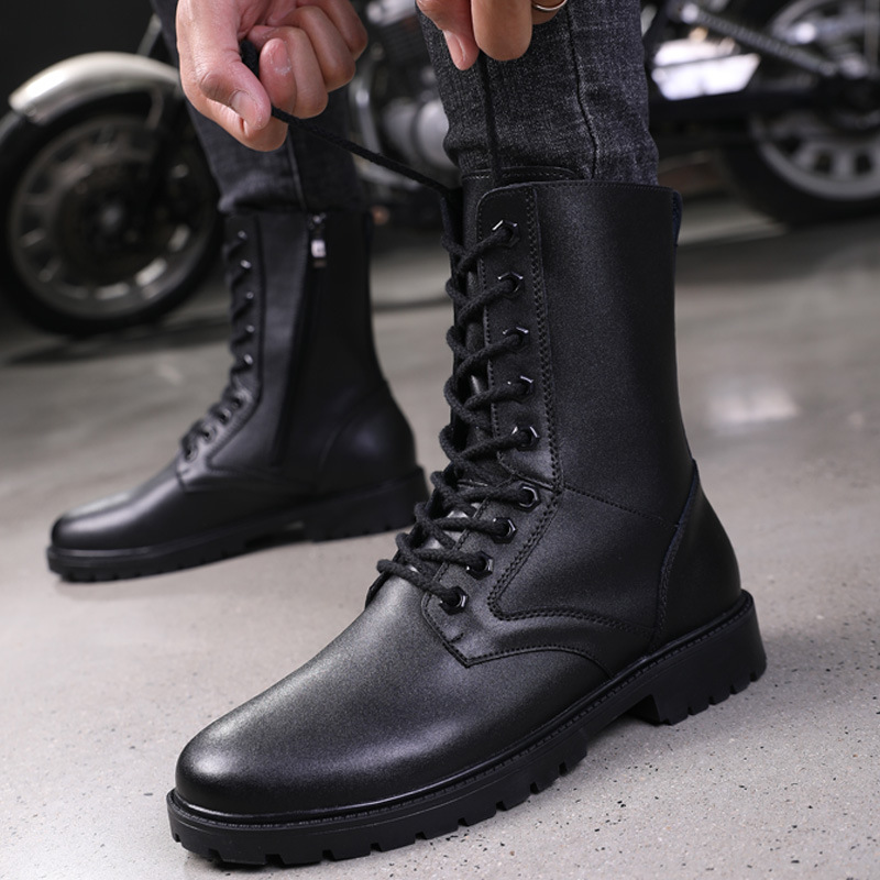 男士马丁靴英伦机车靴复古骑士靴高帮鞋长筒靴百搭韩版潮休闲