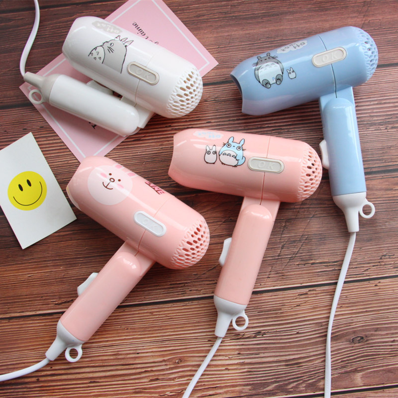 Mini Folding Cartoon Hair Dryer Student Dormitory Small Power Hair Dryer Travel Portable Two-Gear Small Household 