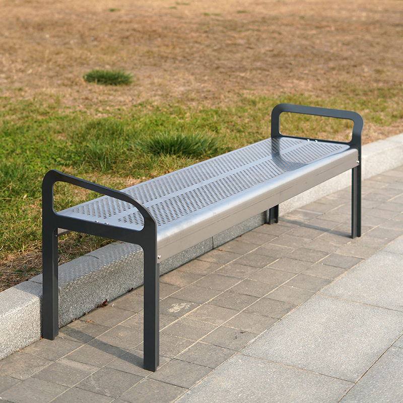 不锈钢公园椅 户外公园长椅机场商场科技馆休息长凳室外坐凳定制