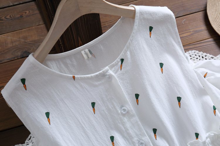 实拍2019夏季新款森女文艺小清新露肩袖胡萝卜连衣裙-阿里巴巴