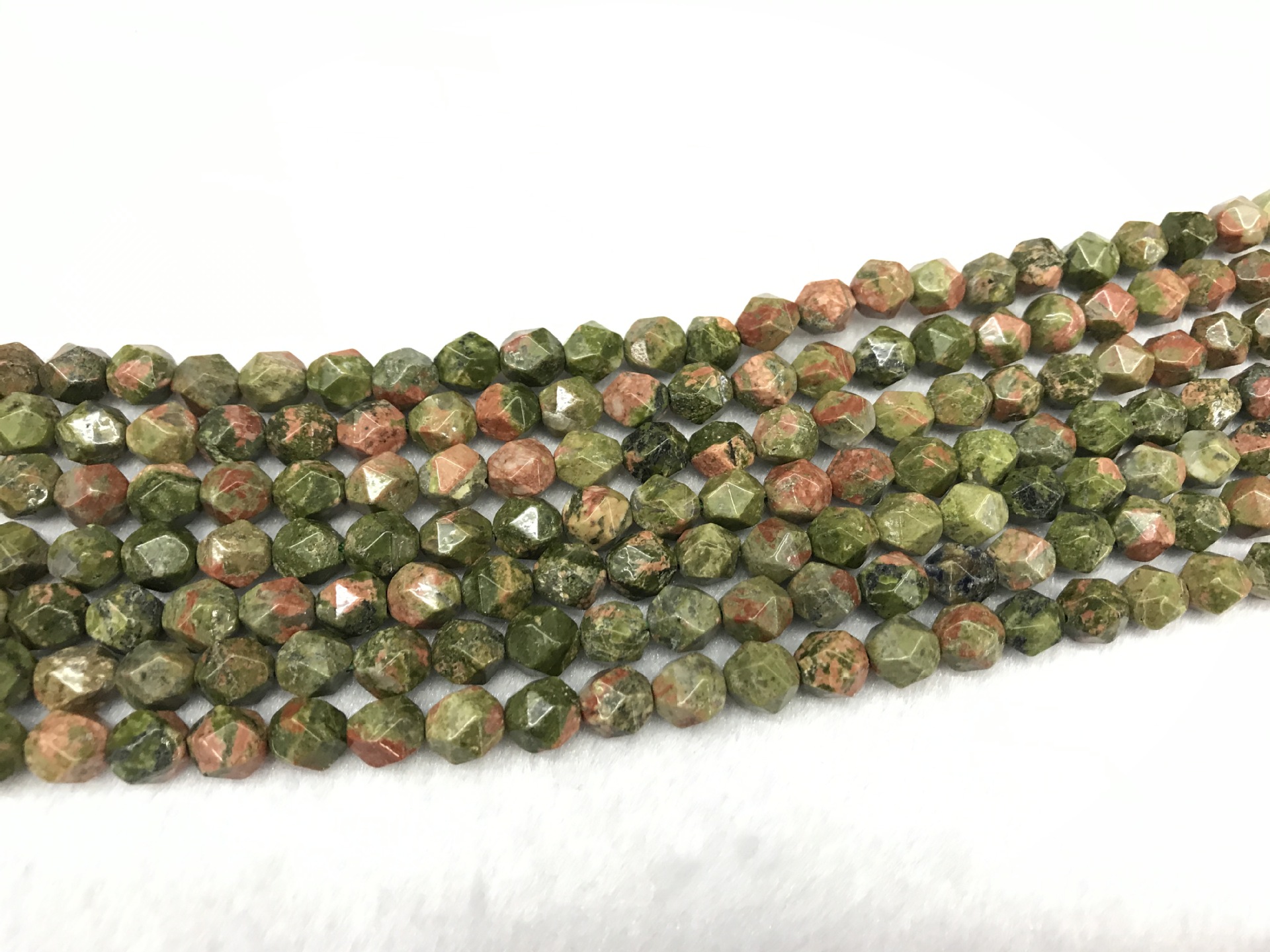 魔鬼水晶天然水晶玛瑙钻石珠 花绿石钻石切面角度珠diy天然石材料