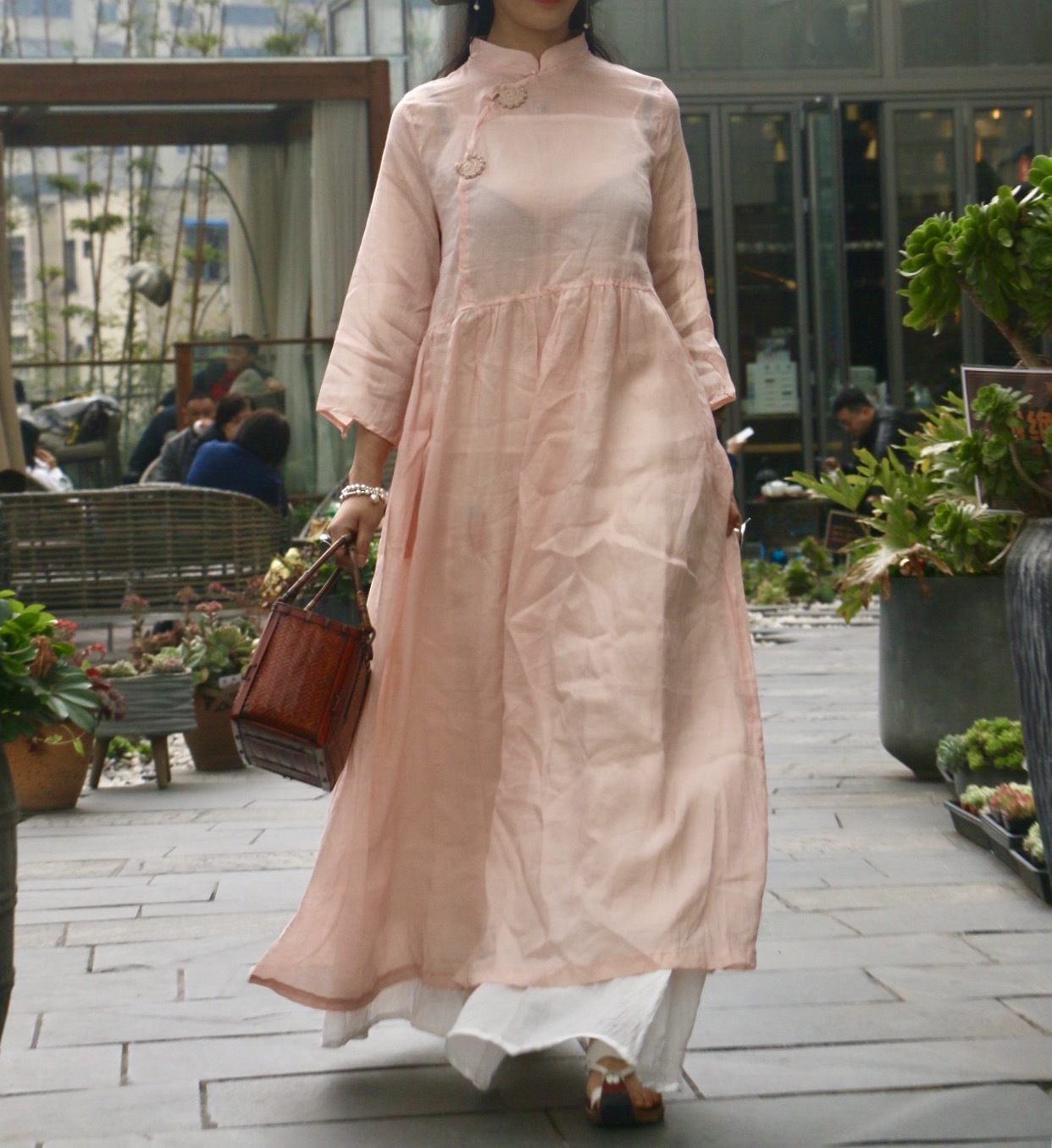 一件代发 2019春夏季 苎麻连衣裙女秋中长款棉麻服装工厂批发