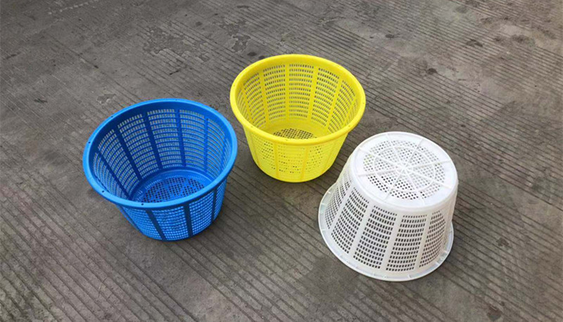 圆形箩筐塑料筐小号海鲜筐多功能塑料盘镂空沥水收纳框450x290mm