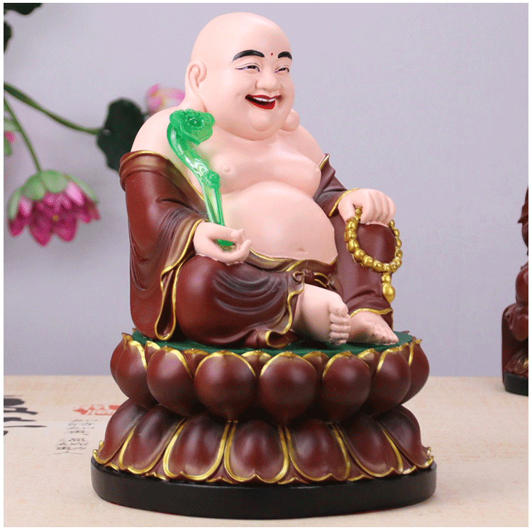 弥勒佛佛像居家供奉小款树脂装饰笑脸弥勒像招财摆件厂家批发供应