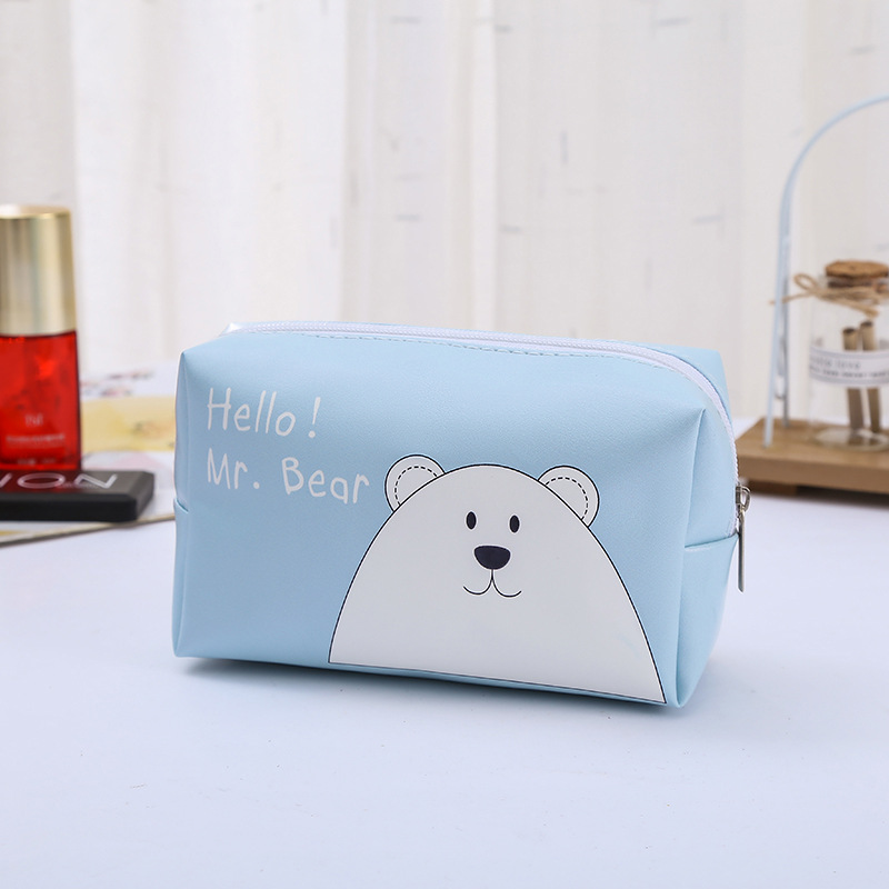 Factory Direct Sales Cartoon Cute Bear Cosmetic Bag Ins Style Outdoor Travel Portable Cosmetic Storage Bag