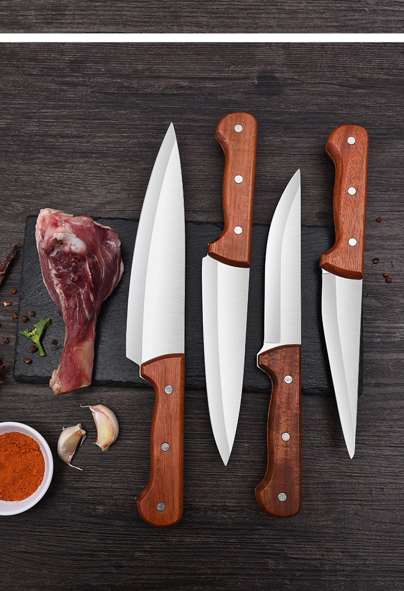 屠宰刀木柄锻打专业剔骨刀割肉刀剥皮刀尖刀出骨刀专业屠宰工具