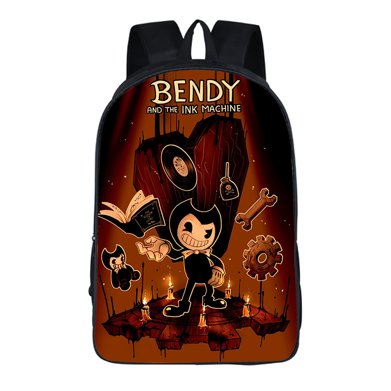 新款bendy 班迪的墨水机器学生书包创意休闲涤纶中小学生双肩背包