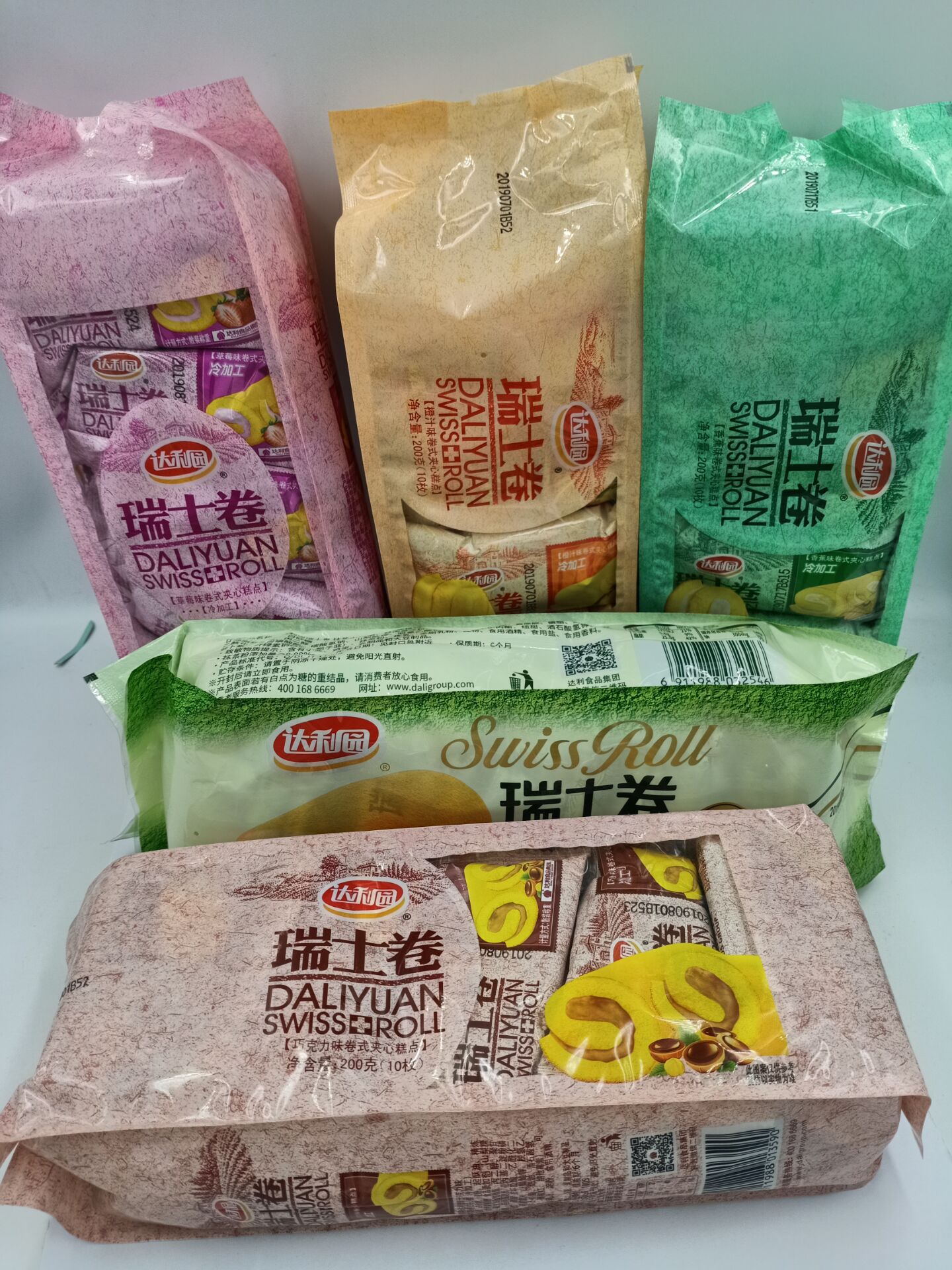 达利园200g(10枚)瑞士卷香橙/香蕉/巧克力/草莓抹茶味 批发