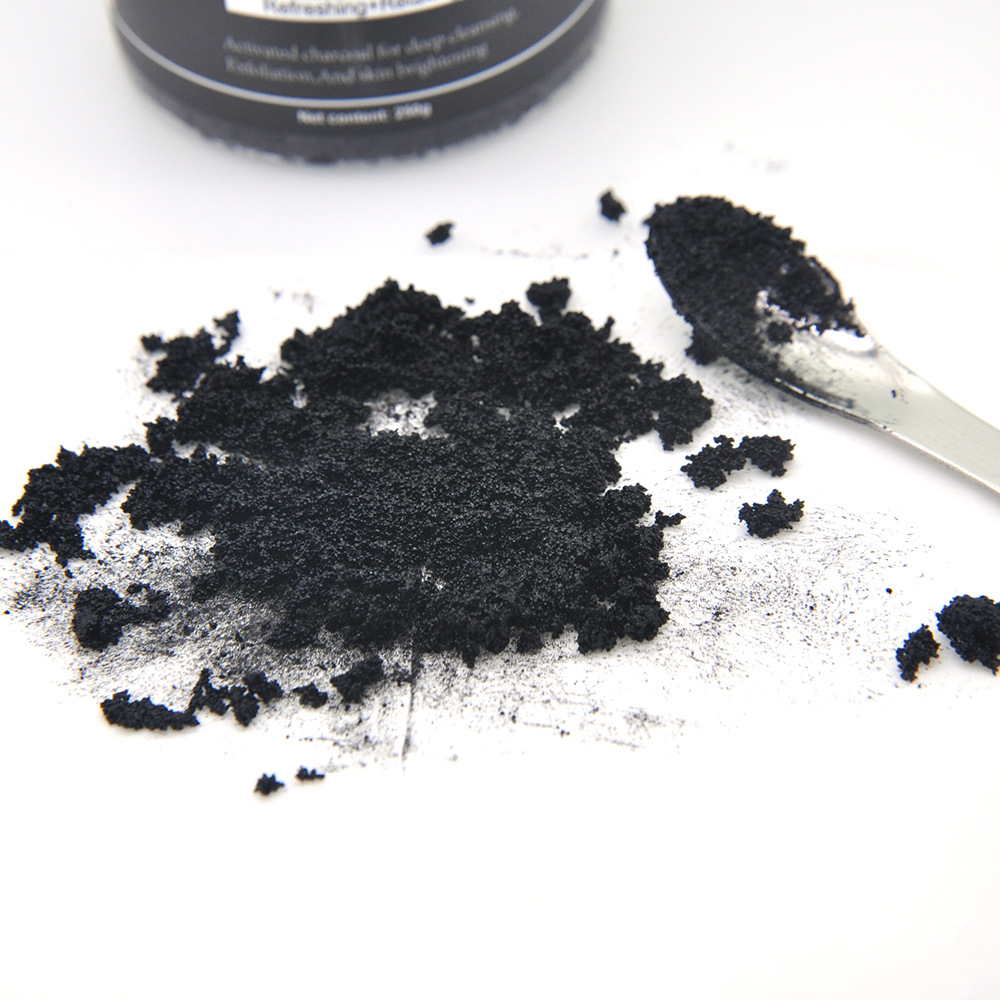 跨境专供isner mile竹炭盐砂膏去角质保湿亮肤活性炭磨砂oem加工