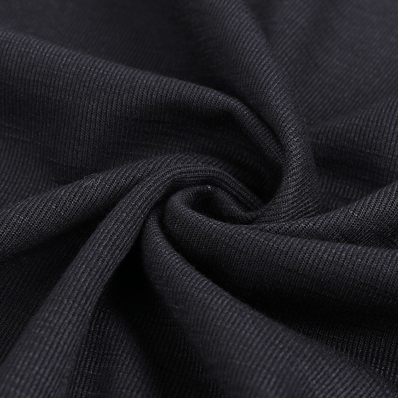 法国罗纹竹节布 tr面料 涤棉时装休闲裤黑色针织面料现货