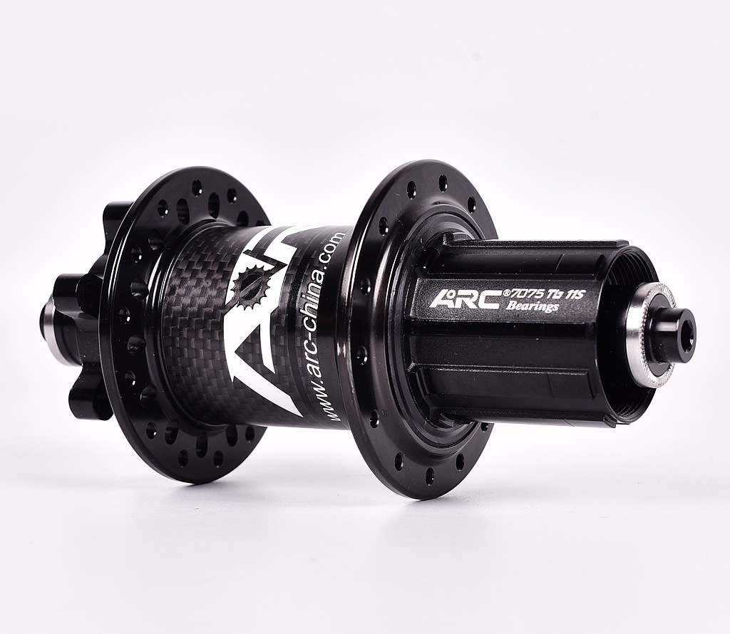 arc 010碳纤维花鼓114响山地自行车轮毂轴承花鼓32孔桶轴快拆11速