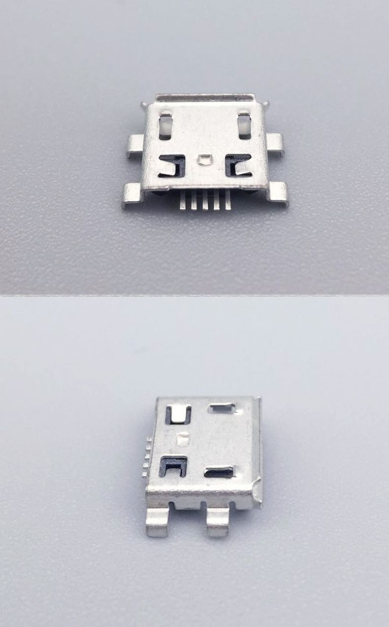 microusb 5s b型 沉板母座 mk5p 4脚插板有卷边 安卓手机充电插座