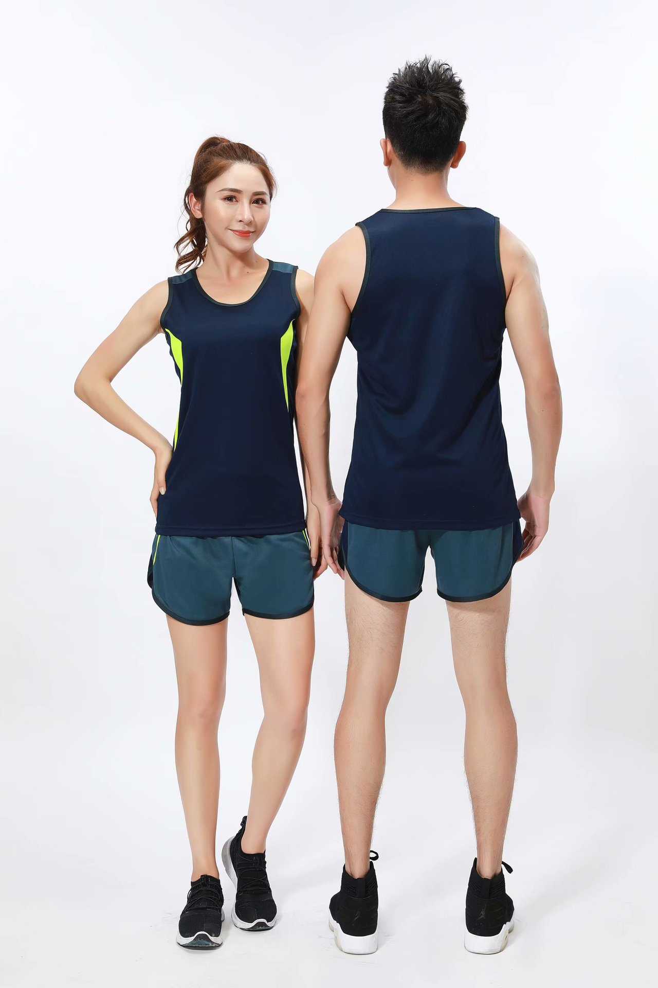 夏季田径服套装 男女款马拉松跑步健身训练衣速干背心 团购可印字