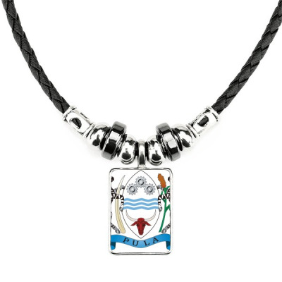 皮绳项链_博茨瓦纳国徽手工皮绳项链吊坠饰品 - 阿里巴巴