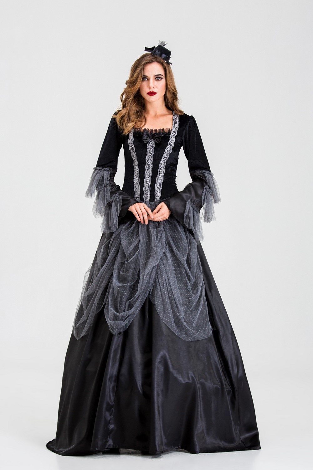 万圣节特式长裙华丽吸血鬼女巫空1play角色扮演服宫廷长裙女王