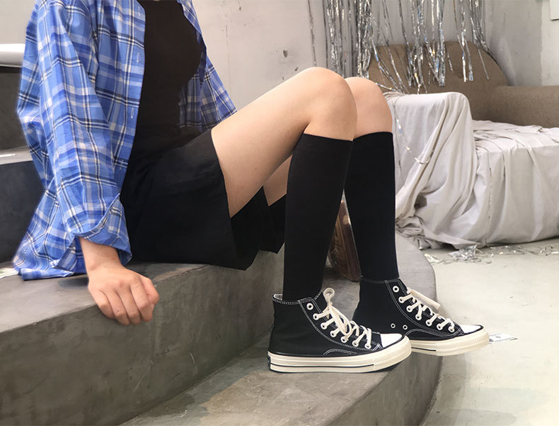 不漏肉jk小腿袜黑色长筒春夏季高筒袜子女学生半高筒及膝日系全棉