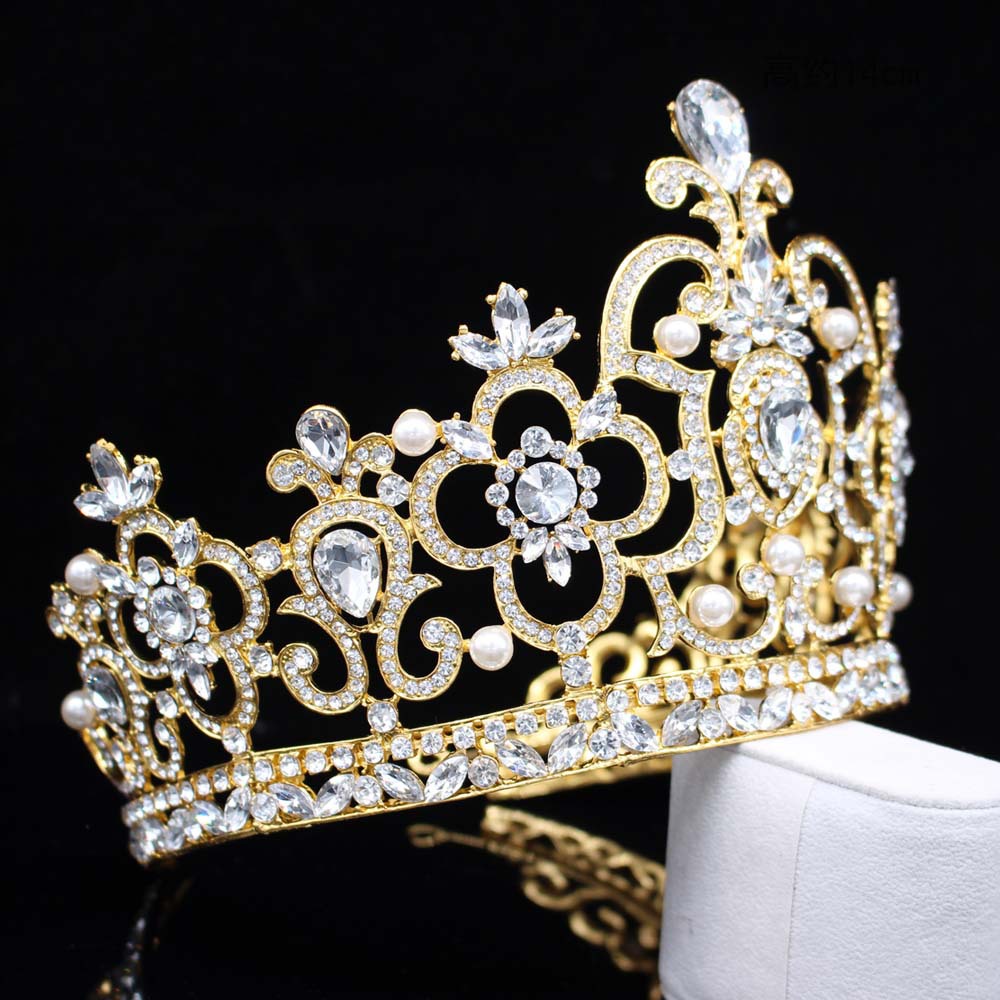 皇冠头饰大气奢华欧美特大号夸张婚庆生日王冠男女通用巴洛克头冠